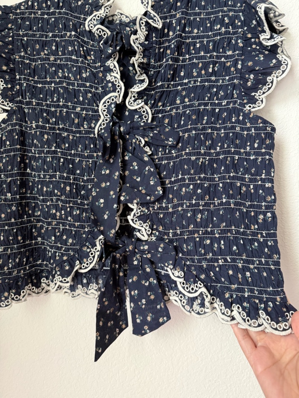 Sezane Liorane Blouse in Marine Floral Print - Picture 5 of 6